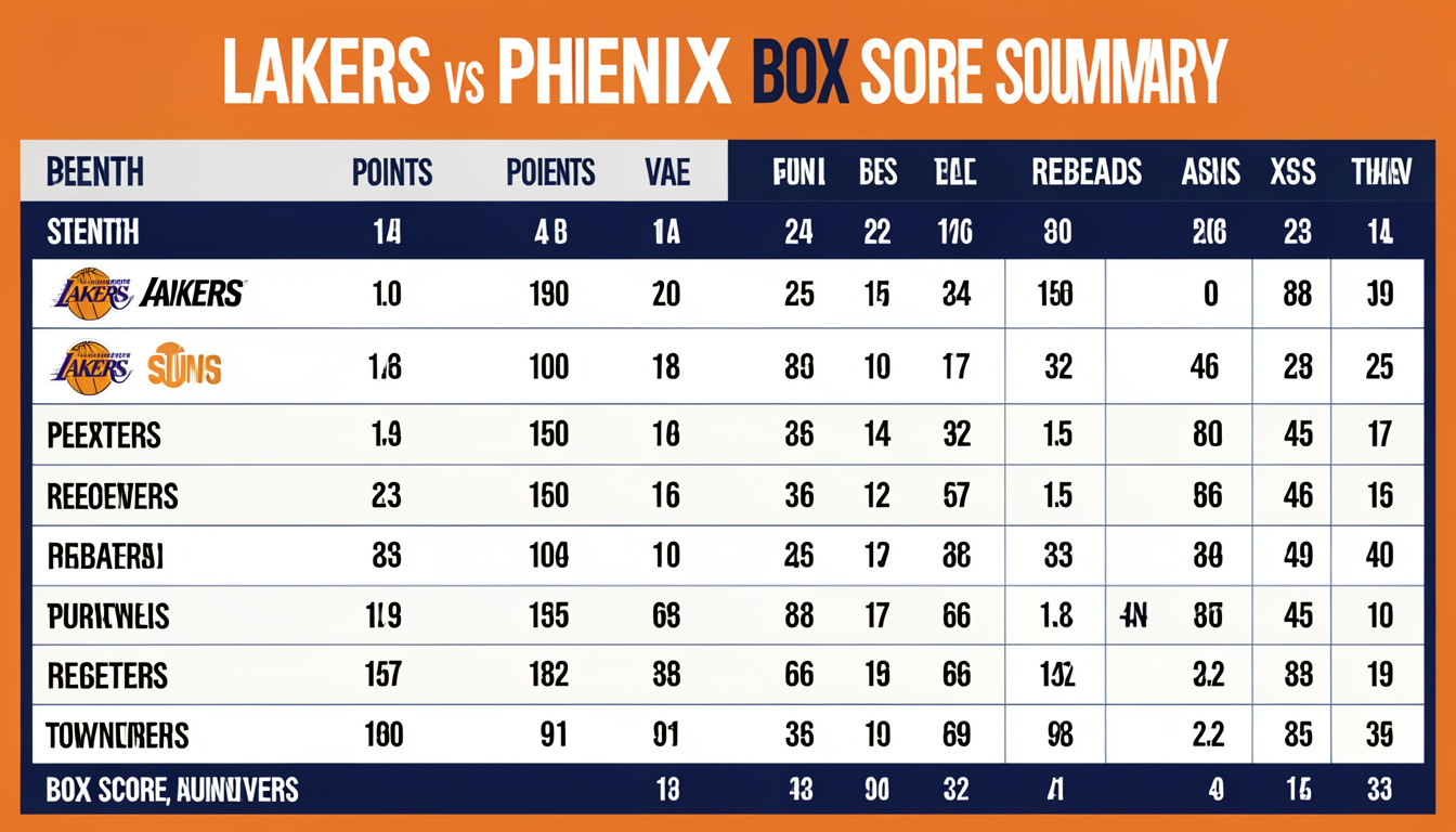 lakers vs phoenix suns match player stats