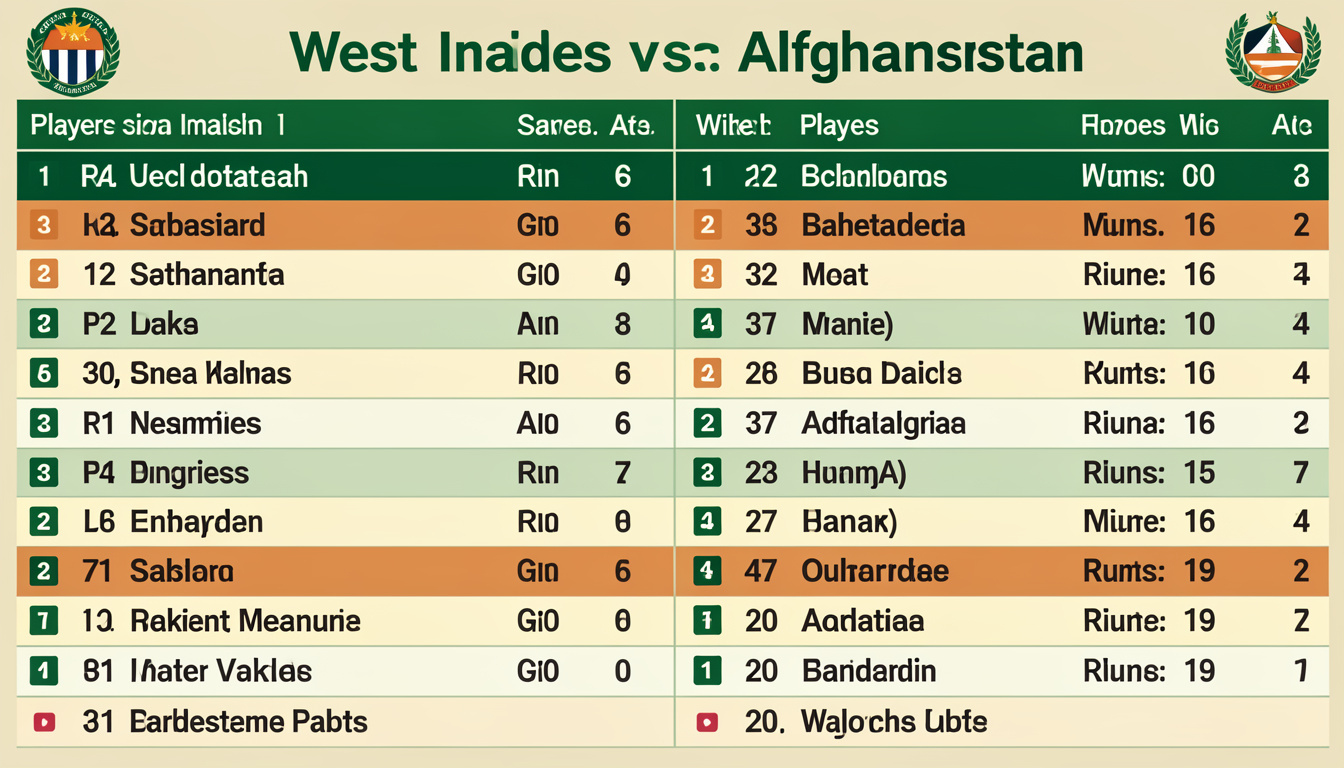 west indies cricket team vs afghanistan national cricket team match scorecard